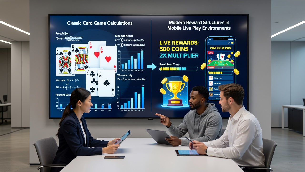 Mobile Live-Play-Schnittstelle mit integrierten Belohnungsstrukturen und mathematischen Berechnungs-Tools