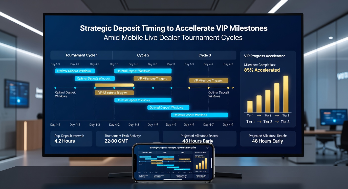 Mobile Live-Dealer-Session mit Einzahlungs- und VIP-Tracking-Elementen