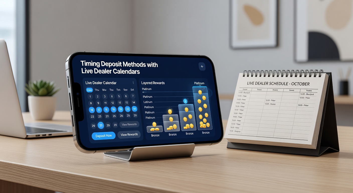 Live-Dealer-Kalender auf Tablet mit Belohnungsstufen und Einzahlungsbestätigungen in Kartenspiel-Apps
